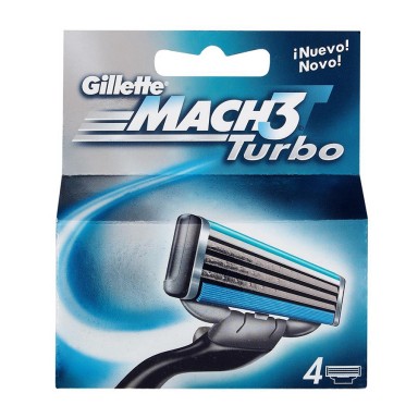 Gillette Mach 3 Turbo 4 Uds.