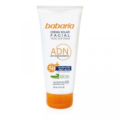Babaria bronceador 75 ml crema facial aloe vera F-50+