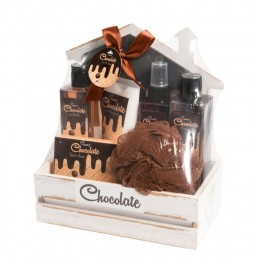 Perfumanía set baño Chocolate cesta madera (6 piezas) ref.MK813957