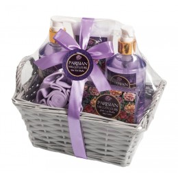 Cesta Sauce Set Baño Parisian Gel 260 ml + Loción 170 ml + Champú 260 ml + Jabón 100 g + Esponja