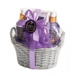 Cesta Sauce Blanca Set Baño Parisian Gel + Champú + Loción + Esponja