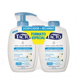 Tacto jabón 300 ml leche arroz dosificador + recambio 300 ml