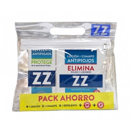 zz locion 100 ml. pack (champú + peine + gorros + loción + repelente)