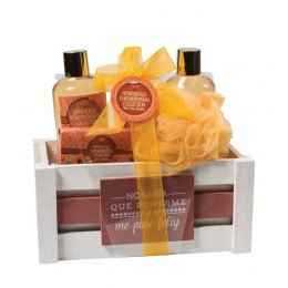 Perfumanía set baño Madreselva cesta de madera (5 piezas) ref.MK817085