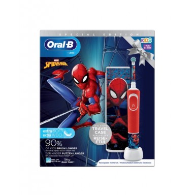 oral-b vitality cepillo electrico pack kids cepillo + funda spiderman