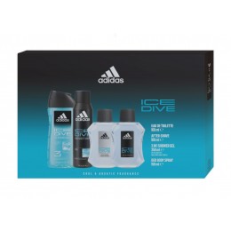Adidas men Ice Dive edt 100 vapo + gel 250 ml + masaje 100 ml + deo spray 150 ml