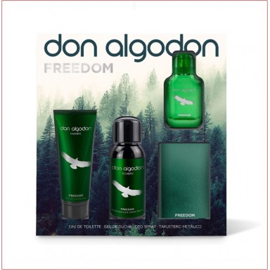 Don Algod&oacute;n Hombre Freedom edt 30ml vapo+gel 75ml+desodorante 100ml+tarjetero