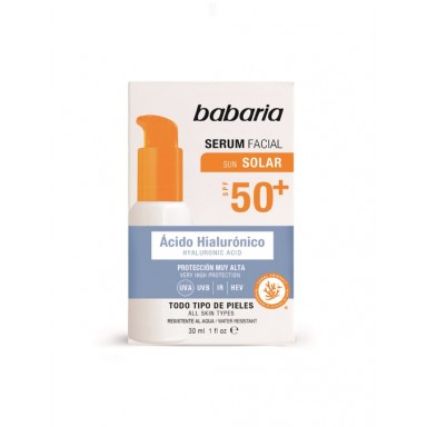 Babaria solar 30 facial serum hialuronico spf 50