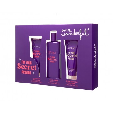 Mr Wonderful Secret Passion edt 75ml vapo+body lotion 75ml+crema de manos 75ml