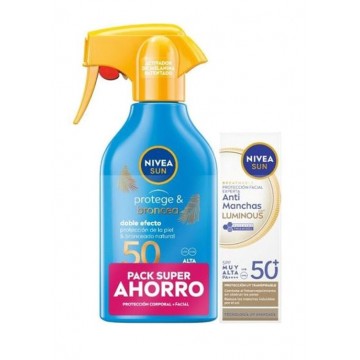 nivea pistola protege y broncea spf 50 250 ml+ cr solar antimanchas f50 40ml