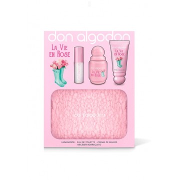 Don Algodon La Vie en Rose neceser (edt 30ml + crema manos + iluminador)